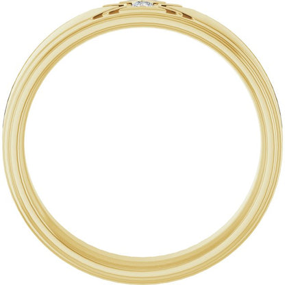 14K Yellow Gold .03 CT Natural Diamond Band