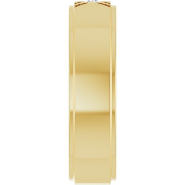 14K Yellow Gold .03 CT Natural Diamond Band