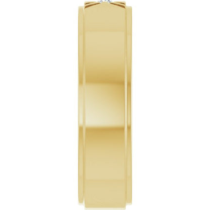 14K Yellow Gold .03 CT Natural Diamond Band