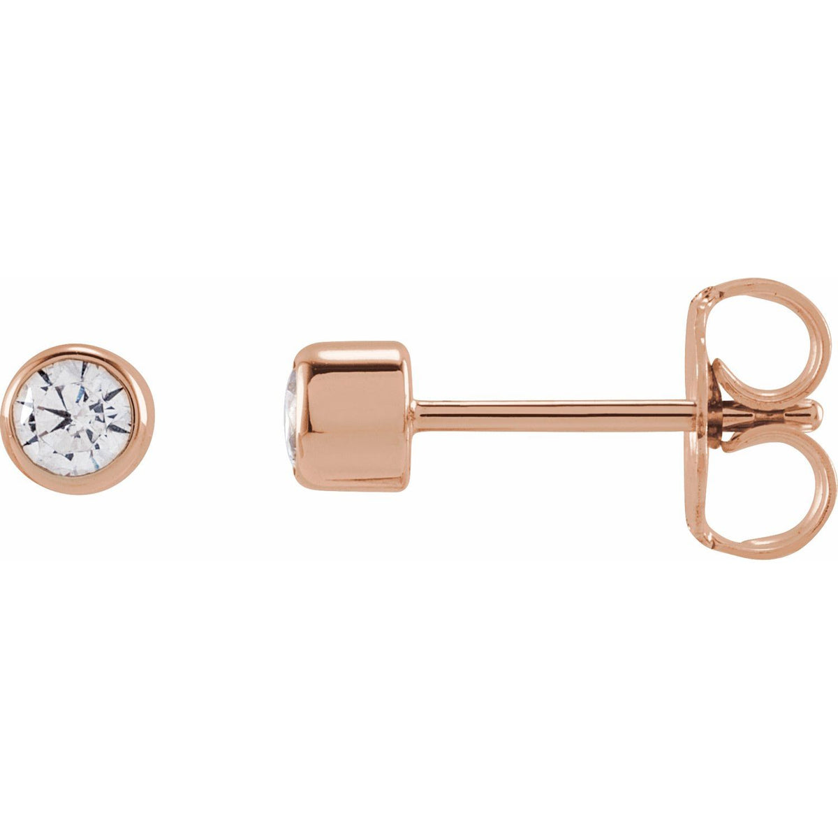 1/5 CTW Lab-Grown Diamond Bezel-Set Earrings