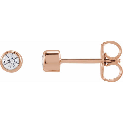 1/5 CTW Lab-Grown Diamond Bezel-Set Earrings