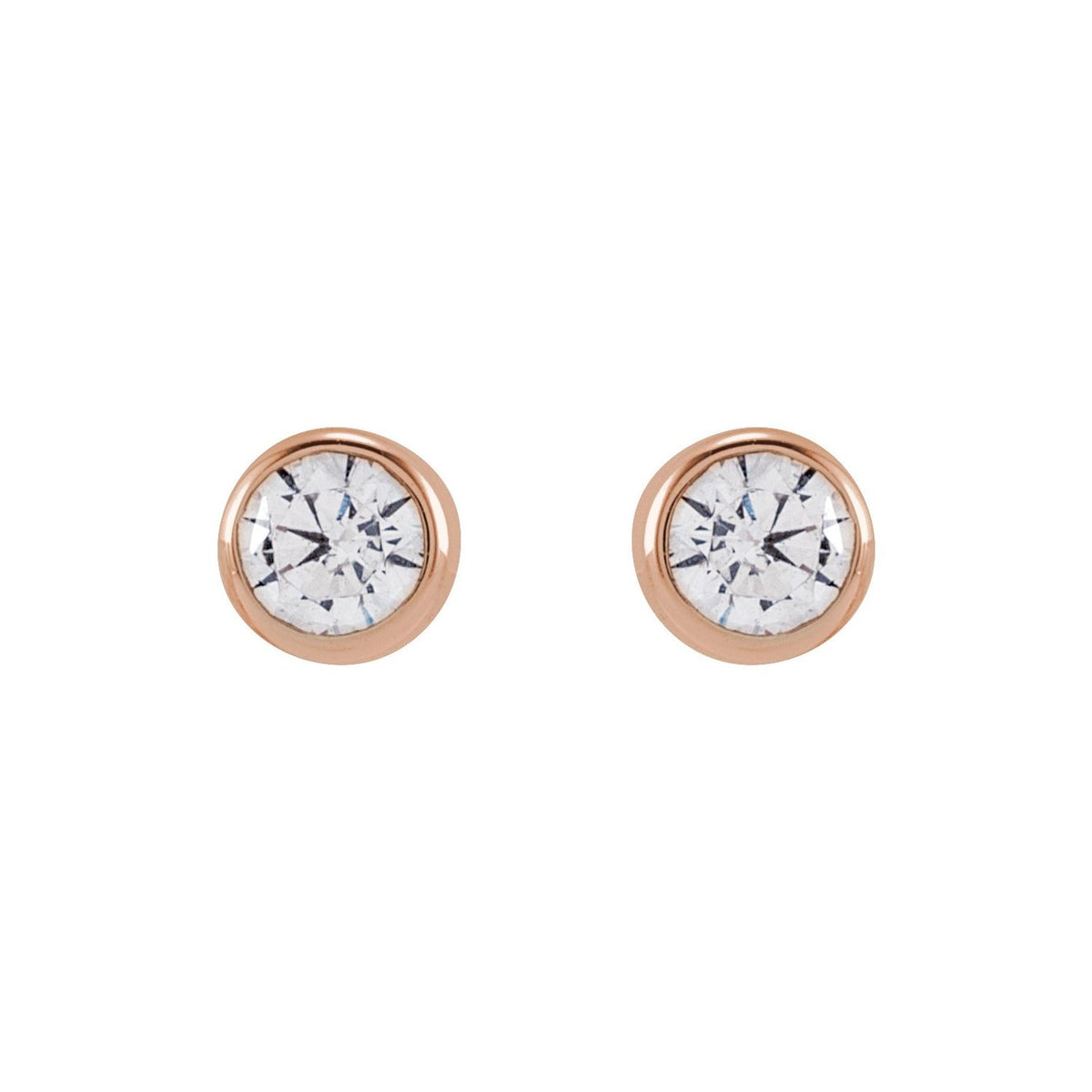 1/5 CTW Lab-Grown Diamond Bezel-Set Earrings