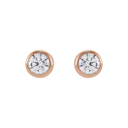 1/5 CTW Lab-Grown Diamond Bezel-Set Earrings