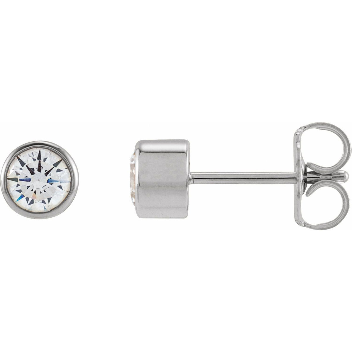 1/2 CTW Lab-Grown Diamond Bezel-Set Earrings