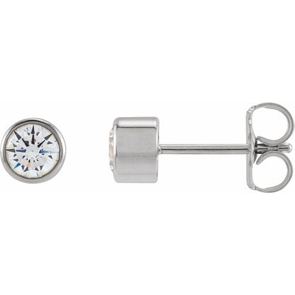 1/2 CTW Lab-Grown Diamond Bezel-Set Earrings