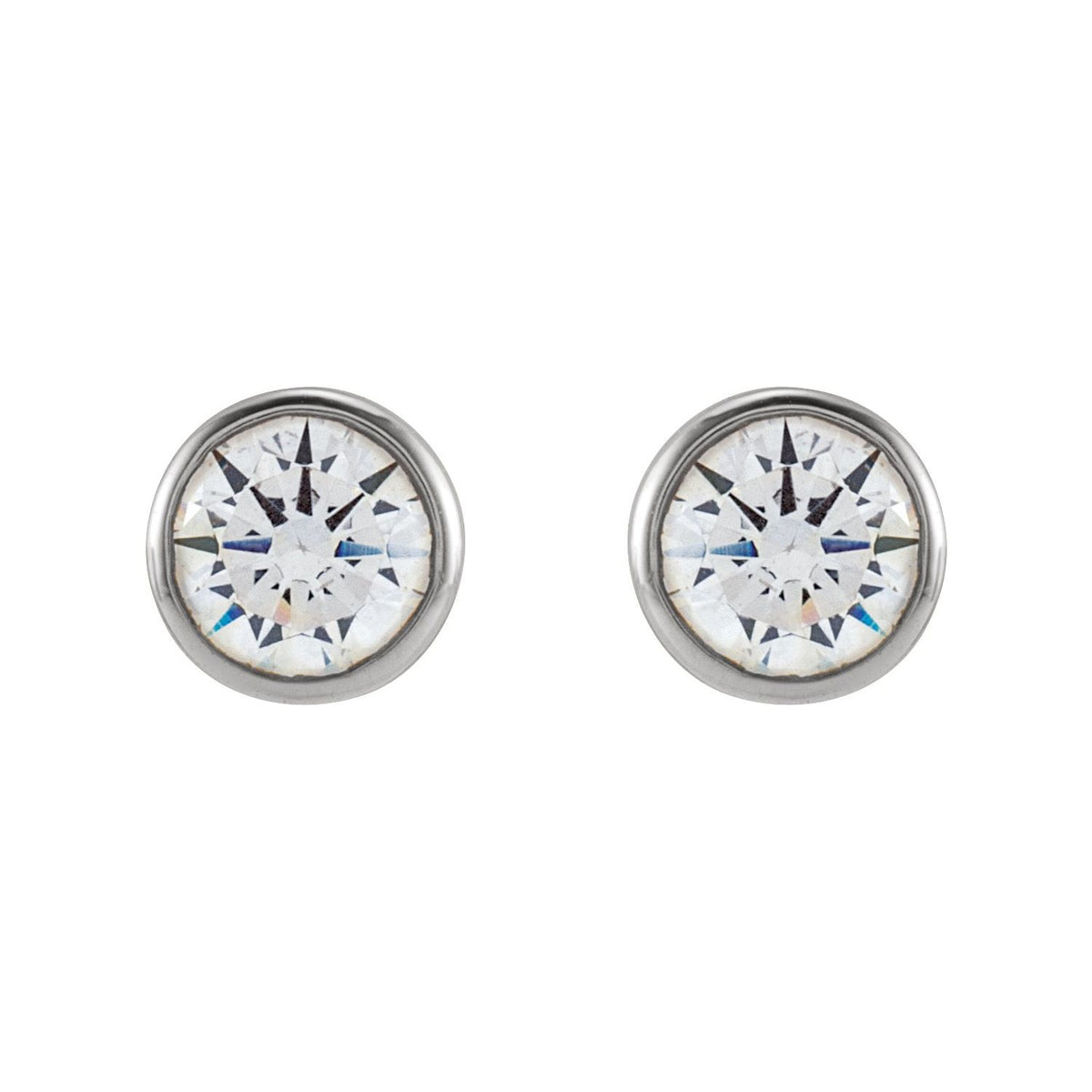1/2 CTW Lab-Grown Diamond Bezel-Set Earrings