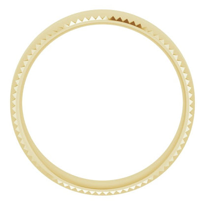 Geometric Faceted Comfort-Fit Flat Band, 6 mm