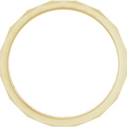 Geometric Faceted Flat Band, 1.5 mm, Style 3