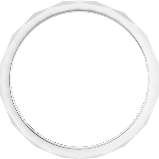 Continuum Sterling Silver Geometric Faceted Flat Band, 1.5 mm, Style 2