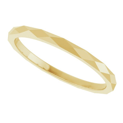Geometric Faceted Flat Band, 1.5 mm, Style 3