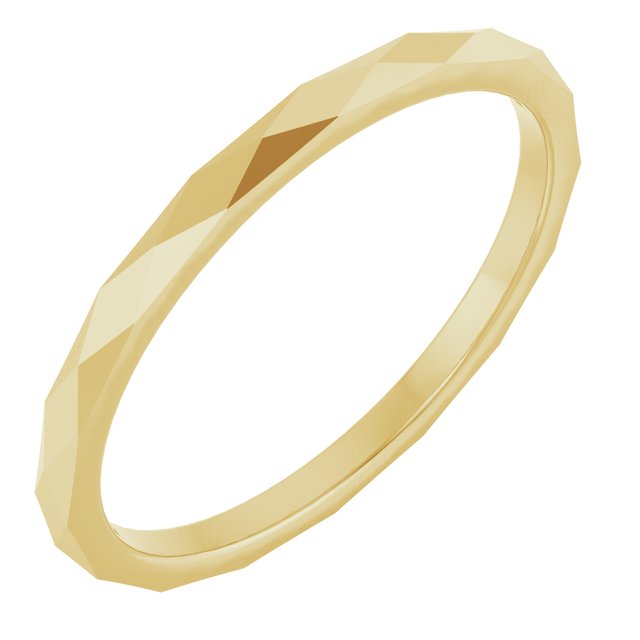 Geometric Faceted Flat Band, 1.5 mm, Style 3