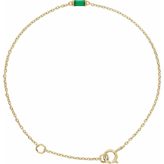 Natural Emerald 6 1/2-7 1/2" Bracelet