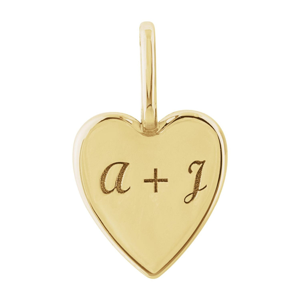 Engravable Heart Charm/Pendant, 18.27 x 10.96 mm