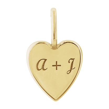 Engravable Heart Charm/Pendant, 18.27 x 10.96 mm