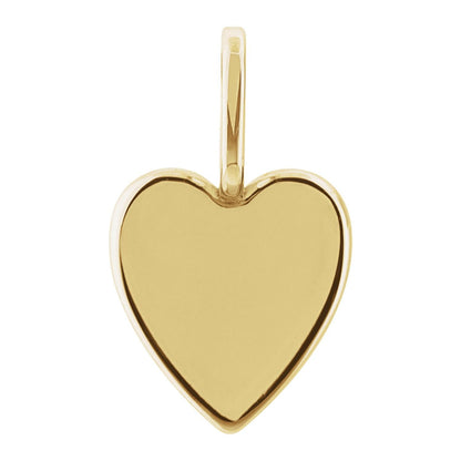 Engravable Heart Charm/Pendant, 18.27 x 10.96 mm