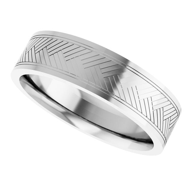 Grooved Tread Pattern Comfort-Fit Flat Band