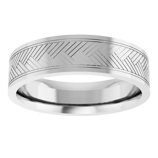 Grooved Tread Pattern Comfort-Fit Flat Band