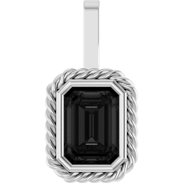 Natural Black Onyx Men's Pendant