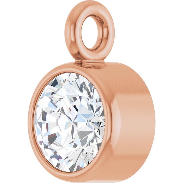 1/8 CT Lab-Grown Diamond Bezel-Set Dangle, 3.94 mm x 5.95 mm