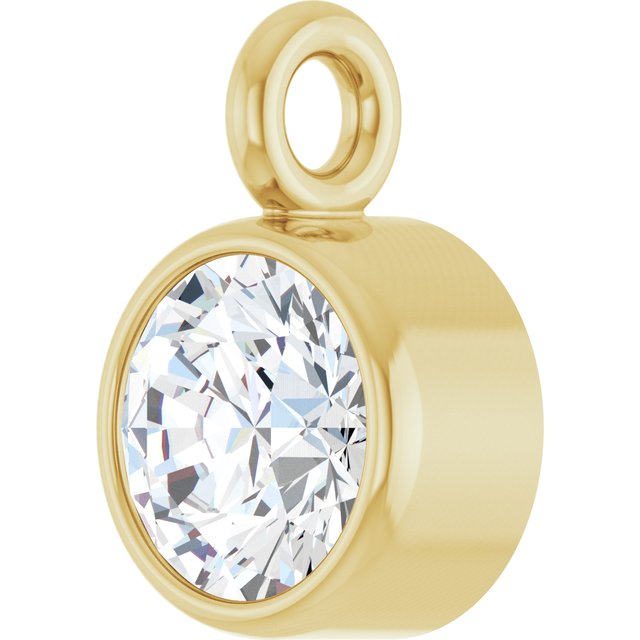 1/8 CT Lab-Grown Diamond Bezel-Set Dangle, 3.94 mm x 5.95 mm