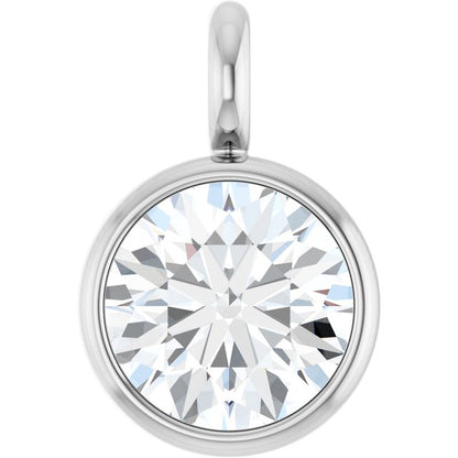 1/8 CT Lab-Grown Diamond Bezel-Set Dangle, 3.94 mm x 5.95 mm