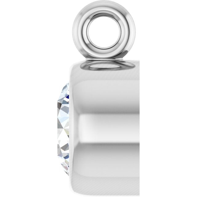 1/5 CT Lab-Grown Diamond Bezel-Set Dangle, 4.57 mm x 6.58 mm