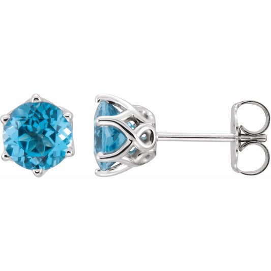 Natural Swiss Blue Topaz Earrings