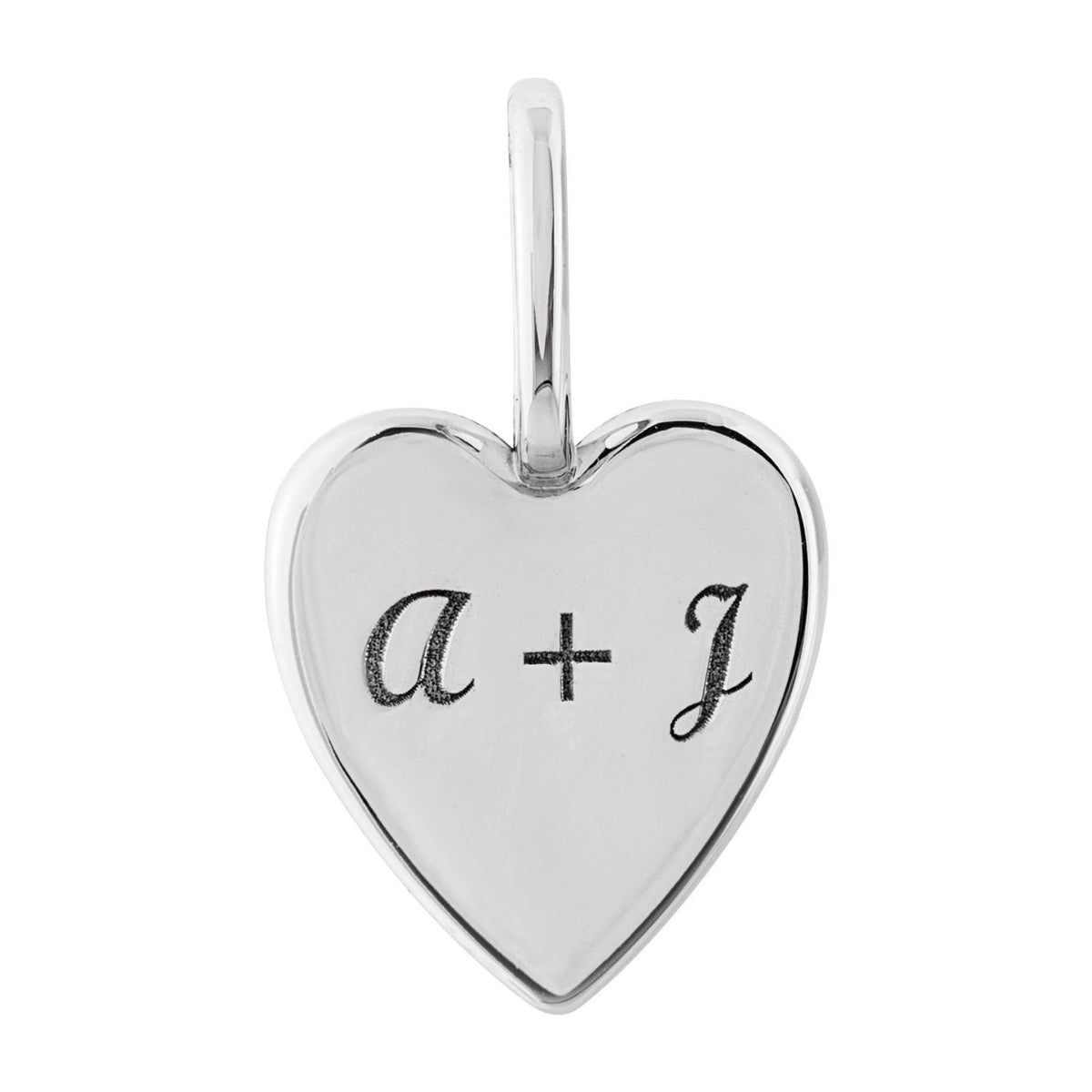 Engravable Heart Charm/Pendant, 18.27 x 10.96 mm