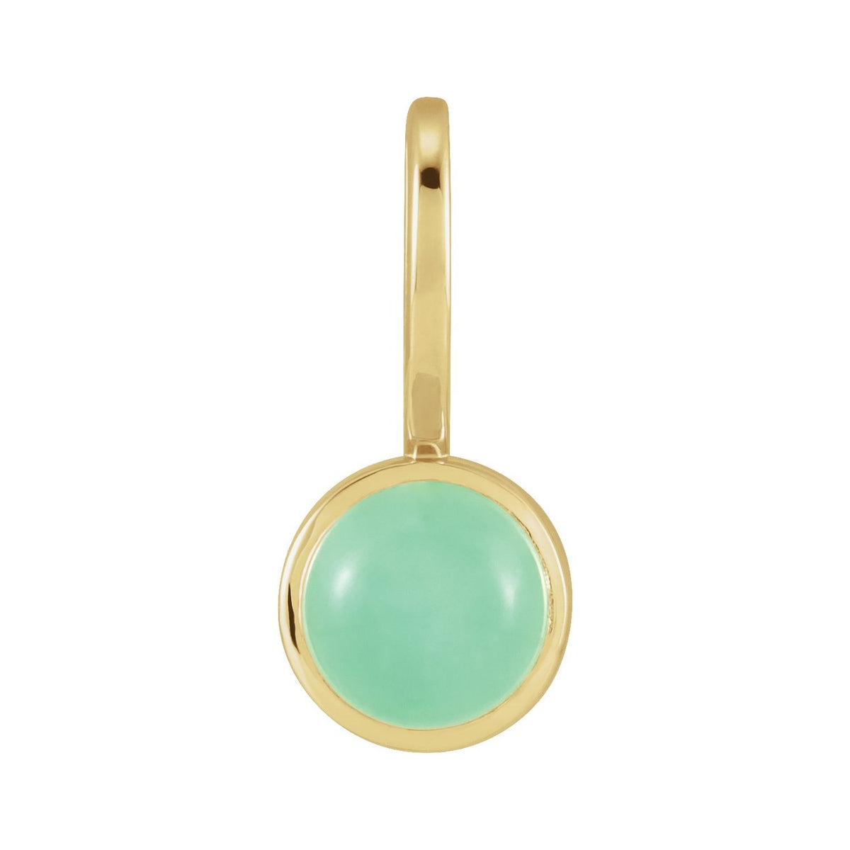 14K Yellow Gold Natural Chrysoprase Charm/Pendant