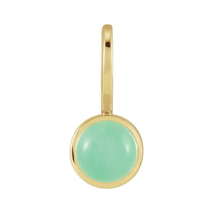 14K Yellow Gold Natural Chrysoprase Charm/Pendant