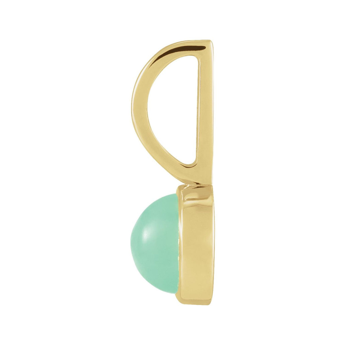 14K Yellow Gold Natural Chrysoprase Charm/Pendant