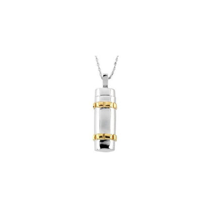 Sterling Silver 14K Yellow Gold-Plated Cylinder Ash Holder 18" Necklace