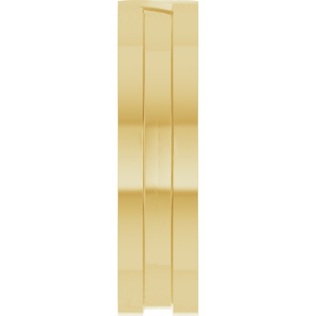 10K Yellow Gold Grooved Comfort-Fit Flat Band