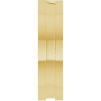 10K Yellow Gold Grooved Comfort-Fit Flat Band