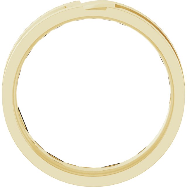 10K Yellow Gold Grooved Comfort-Fit Flat Band