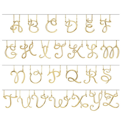 Script Initial Necklace Center