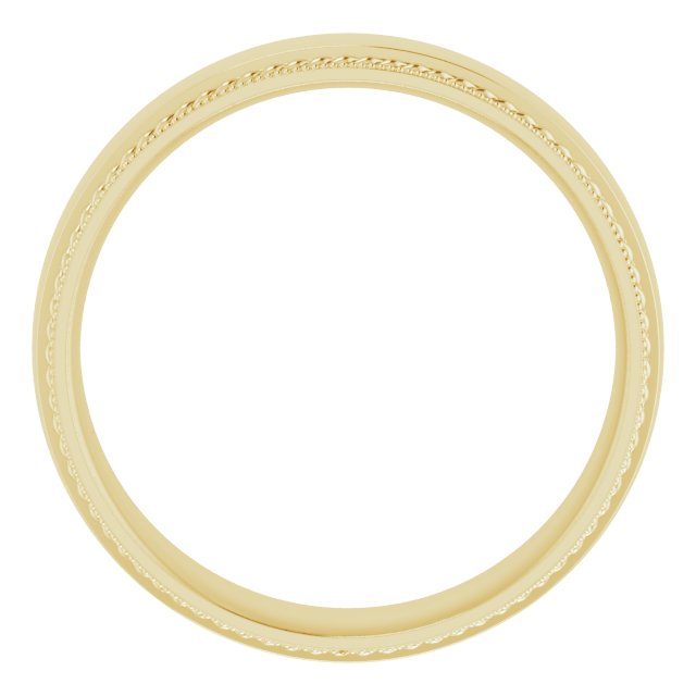 Rope & Milgrain Stepped-Edge Comfort-Fit Half Round Band