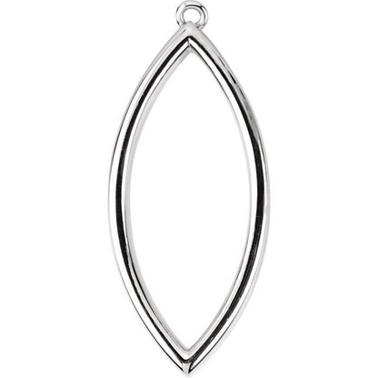14K White Gold Cushion Geometric Dangle