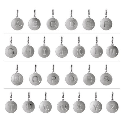 Sterling Silver .005 CT Natural Diamond Initial Charm/Pendant