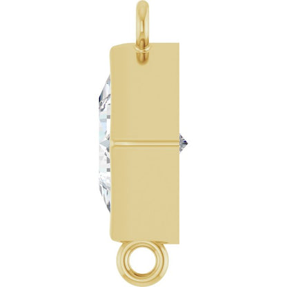 1/6 CT Lab-Grown Diamond Link, 5.5 mm x 5.5 mm, Square Bezel-Set