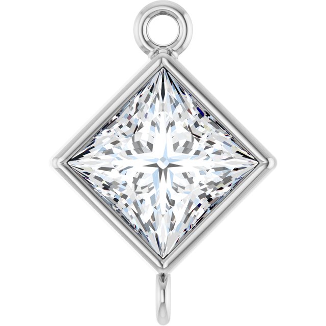 1/6 CT Lab-Grown Diamond Link, 5.5 mm x 5.5 mm, Square Bezel-Set
