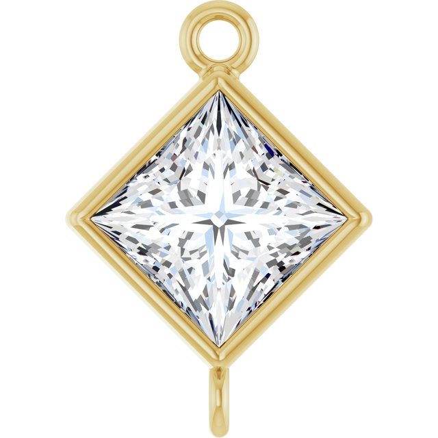 1/6 CT Lab-Grown Diamond Link, 5.5 mm x 5.5 mm, Square Bezel-Set