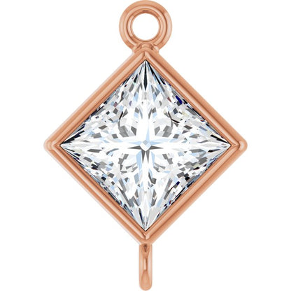 1/6 CT Lab-Grown Diamond Link, 5.5 mm x 5.5 mm, Square Bezel-Set