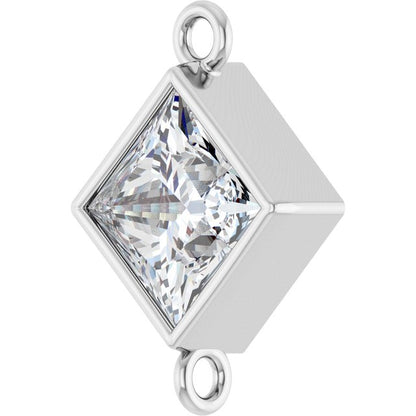 1/6 CT Lab-Grown Diamond Link, 5.5 mm x 5.5 mm, Square Bezel-Set