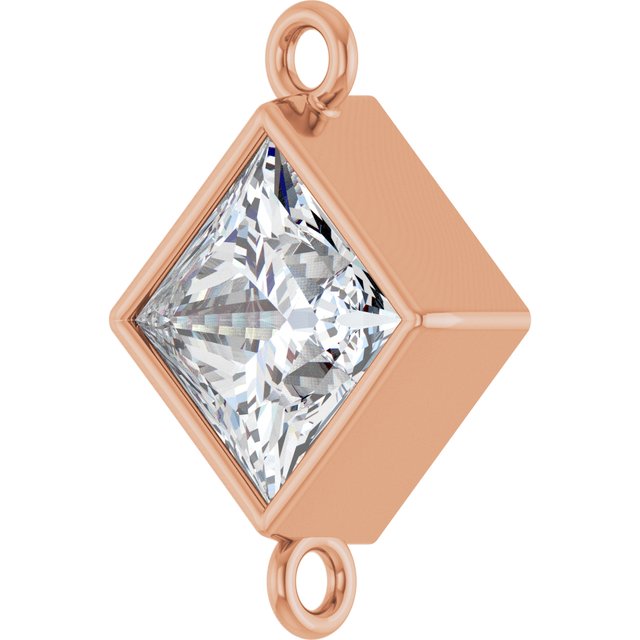 1/6 CT Lab-Grown Diamond Link, 5.5 mm x 5.5 mm, Square Bezel-Set