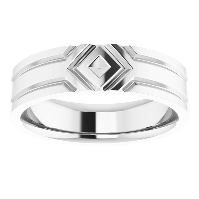 Grooved Comfort-Fit Flat Band, 6 mm, Style 2