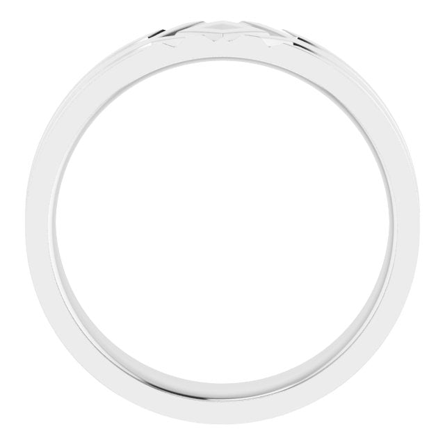 Grooved Comfort-Fit Flat Band, 6 mm, Style 2