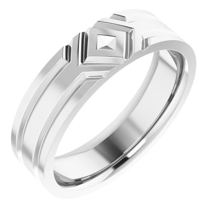 Grooved Comfort-Fit Flat Band, 6 mm, Style 2