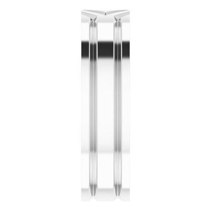 Grooved Comfort-Fit Flat Band, 6 mm, Style 2