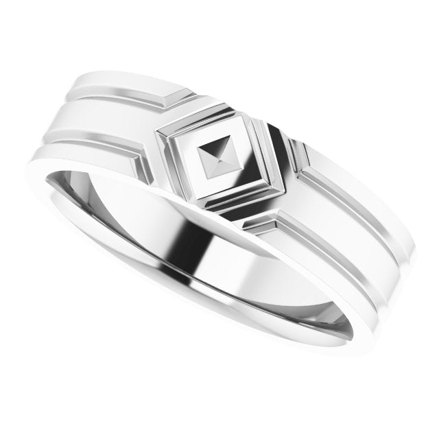 Grooved Comfort-Fit Flat Band, 6 mm, Style 2